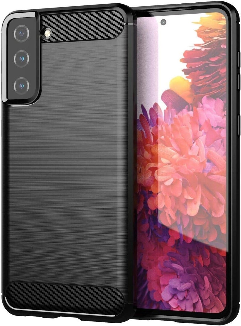 Aikcks for Samsung Galaxy S21+Plus 5G Phone case, Shockproof, Scratch Resistant Carbon Fiber Jacket, Soft TPU, for Galaxy S21+Plus 5G case (Black,) - Image 1
